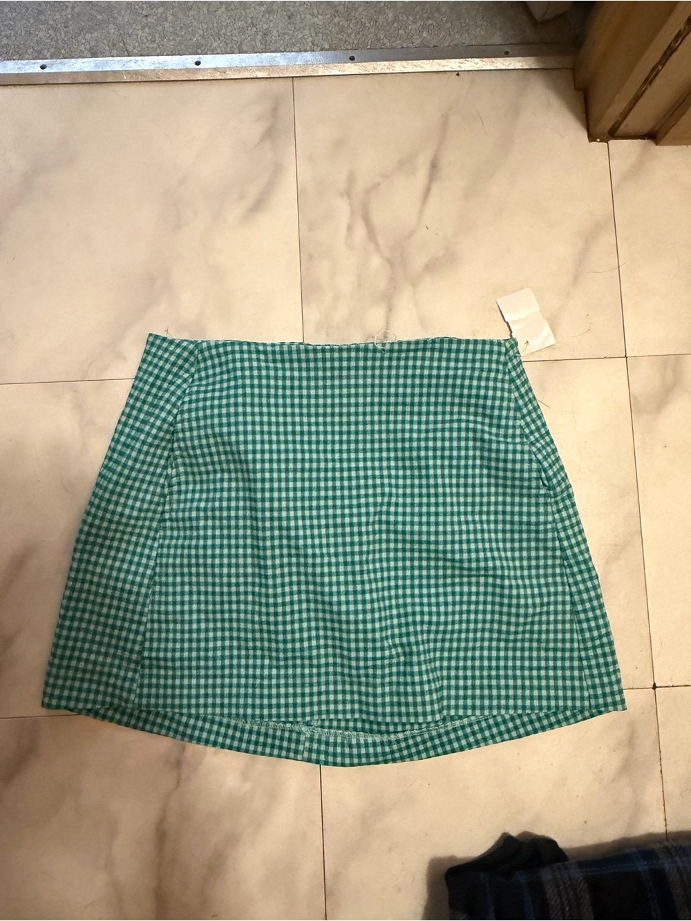 Urban Outfitters Green Gingham Mini Skirt